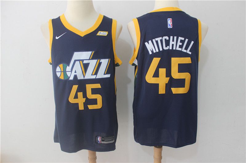 Men Utah Jazz 45 Mitchell Blue Nike NBA Jerseys